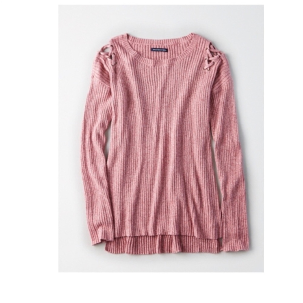 AEO LACE-UP SHOULDER SWEATER
